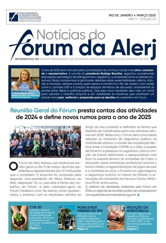 Notícias do Fórum da Alerj - Ed.001
